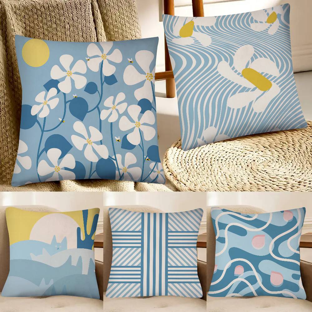 Home Textiles Market - Flower Market Cat Line Stripe Leaf