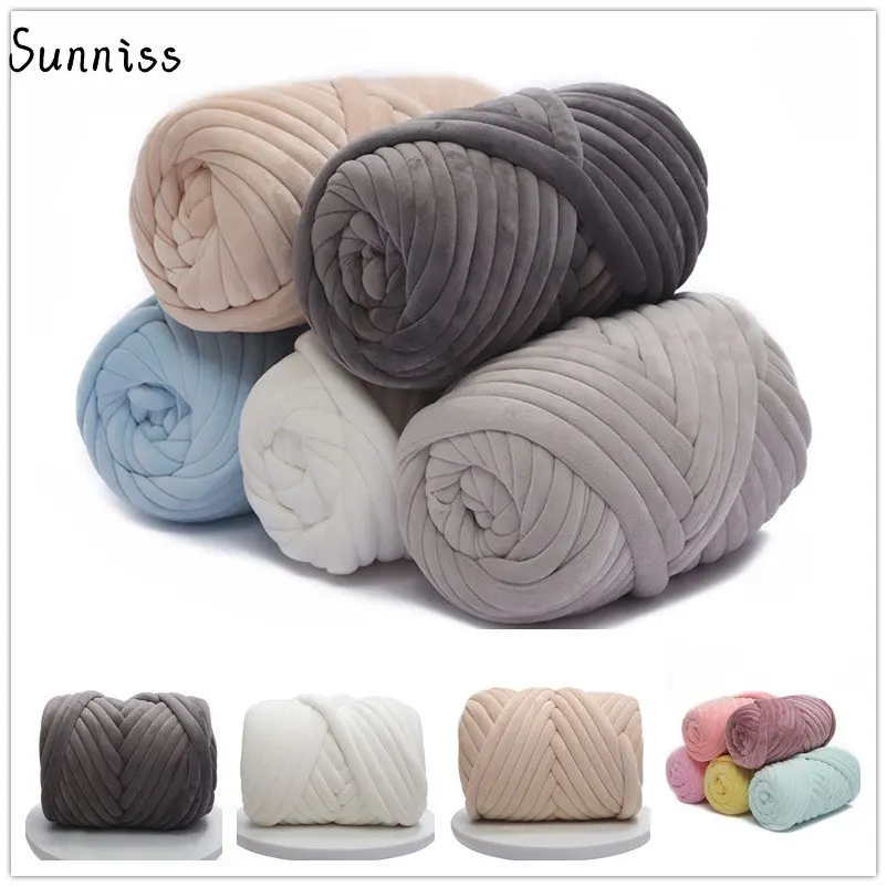 Throw Blanket Chunky Knit - 250g Chunky Thick Yarn Coarse Velvet