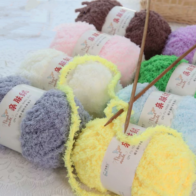 Throw Blanket Chunky Knit - Chenille Plush Chunky Yarn for Knitting