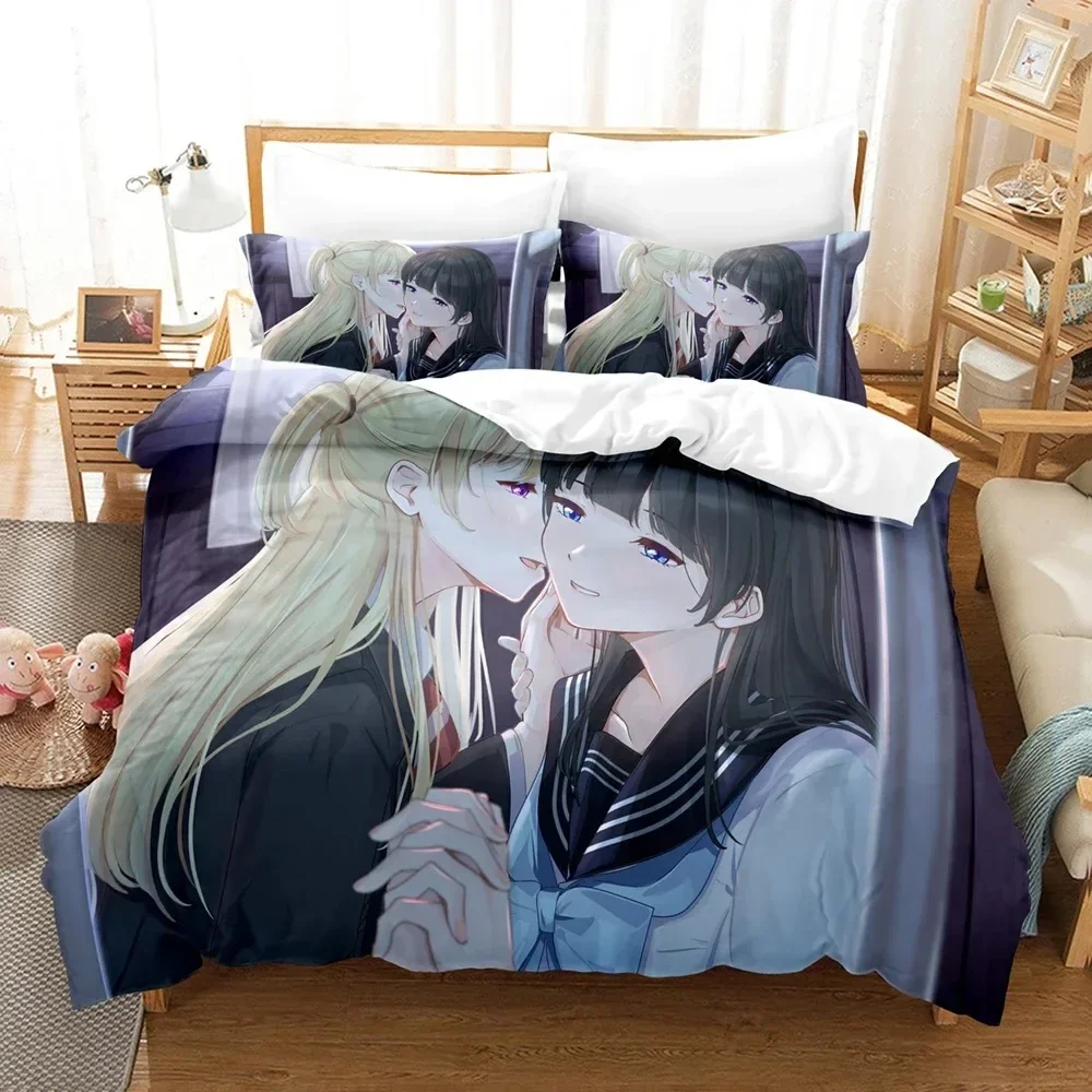Linen Duvet Cover - 3D Akebis Sailor Uniform Printed Bed