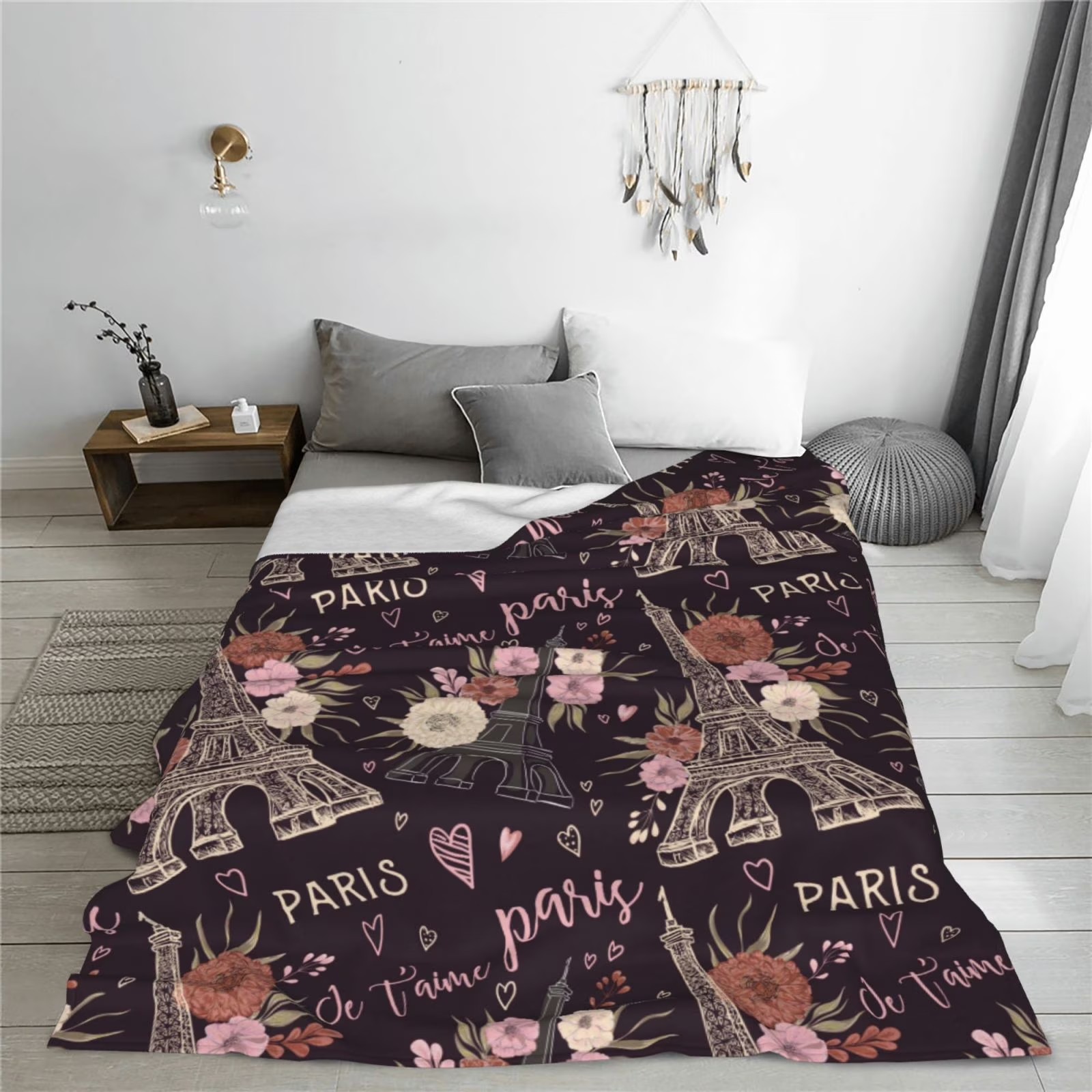 Romantic Paris Eiffel Tower Fl - Home Textiles Paris avaliação e preço
