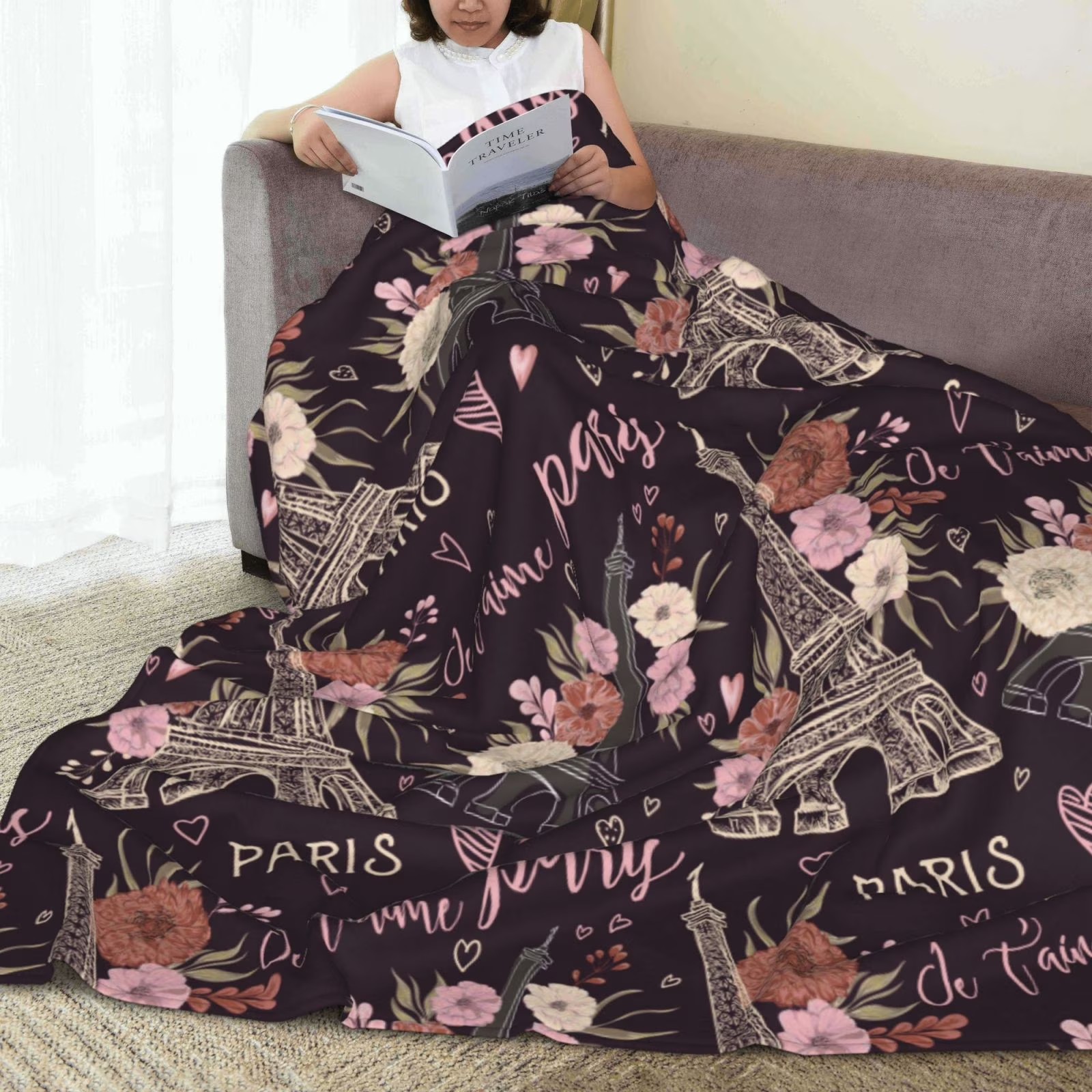Romantic Paris Eiffel Tower Fl - Home Textiles Paris avaliação e preço
