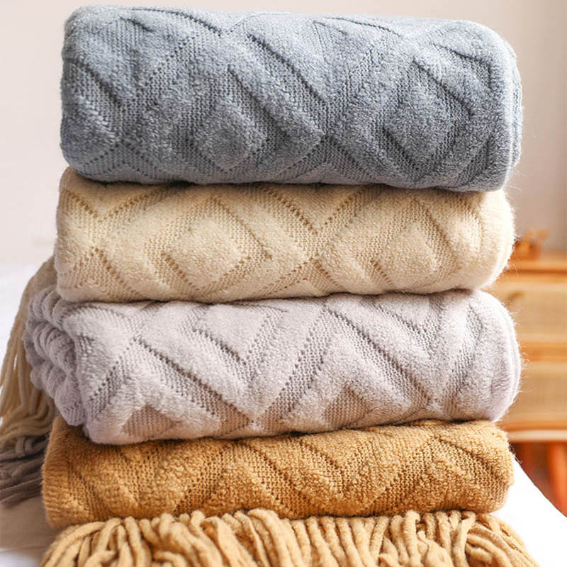Blanket for Beds Nordic Knitte - Throw Blanket Chunky Knit avaliação e preço