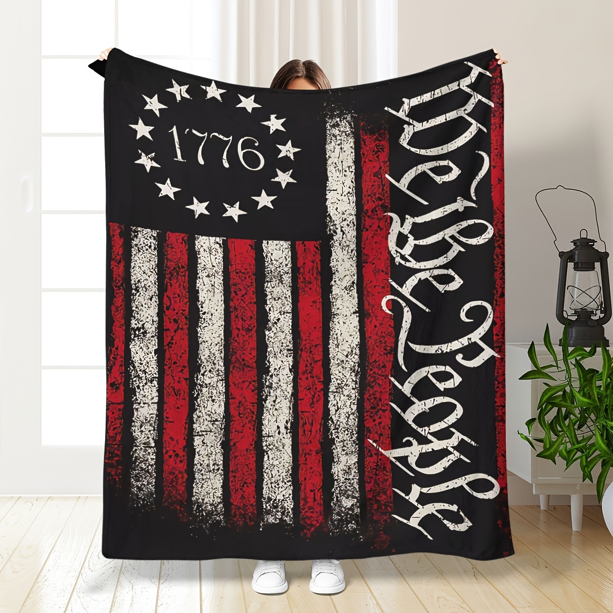 Vintage 1776 We The People Pri - Throw Blanket Chunky Knit avaliação e preço