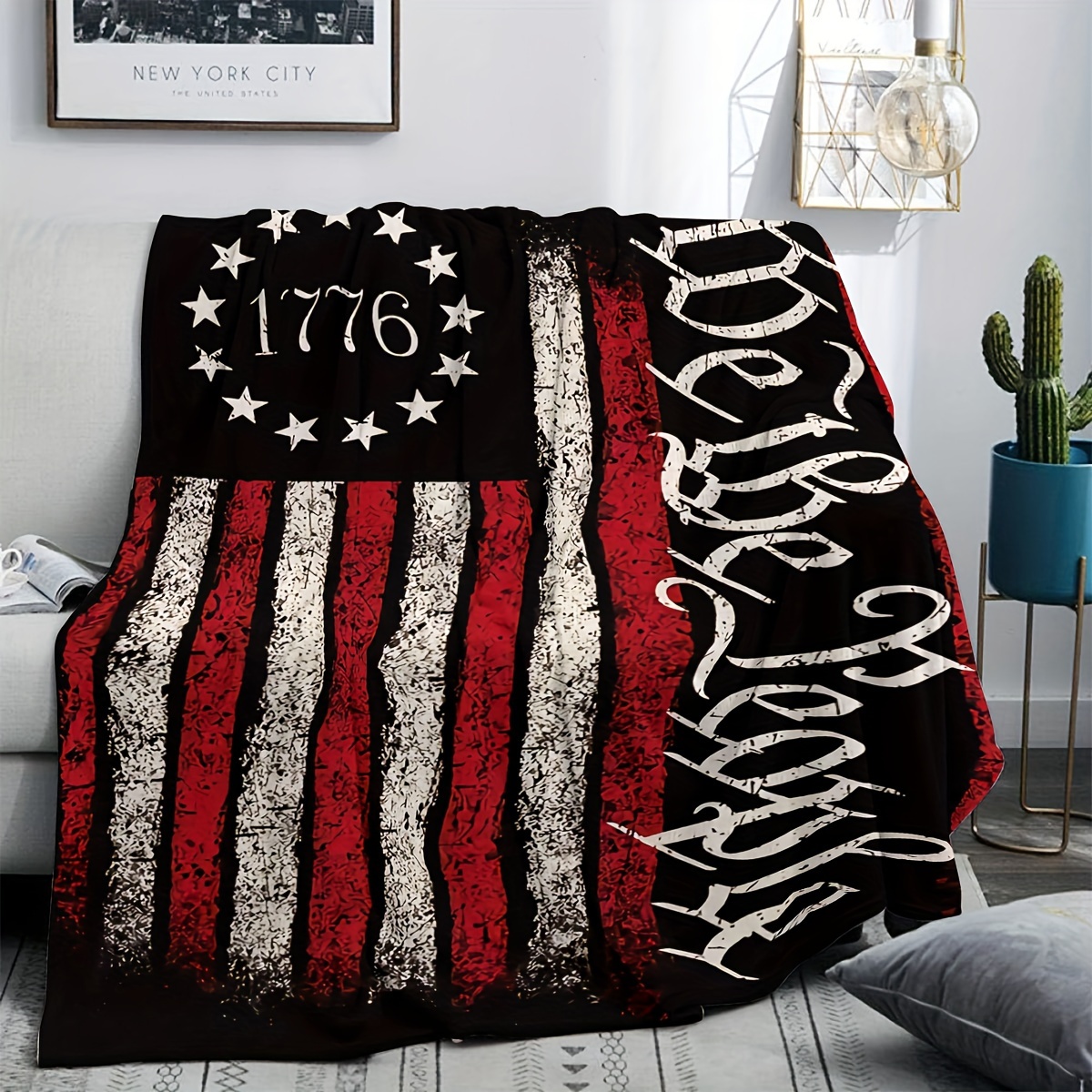 Vintage 1776 We The People Pri - Throw Blanket Chunky Knit avaliação e preço