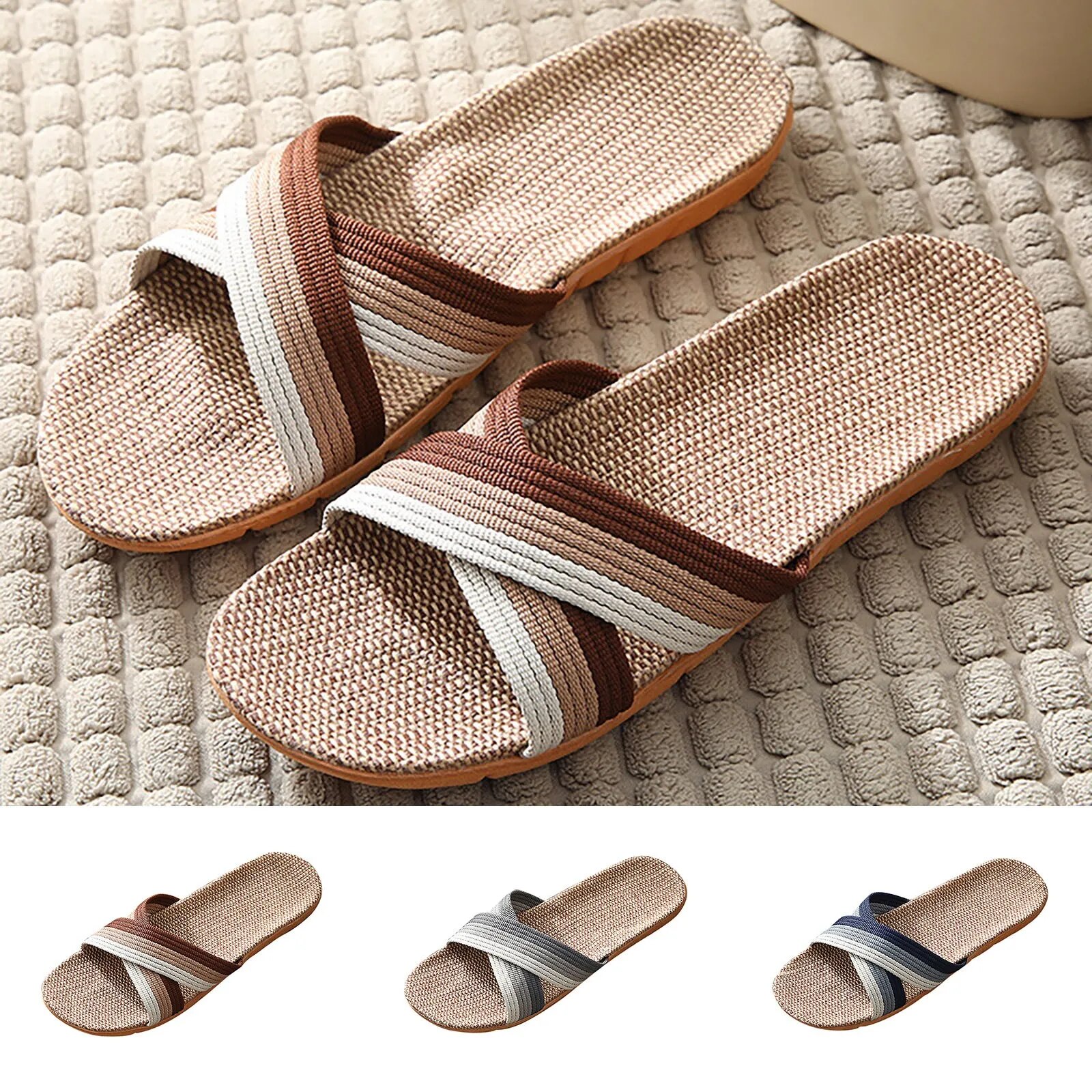 2026 New Linen Slippers for Me - Textiles For Home avaliação e preço
