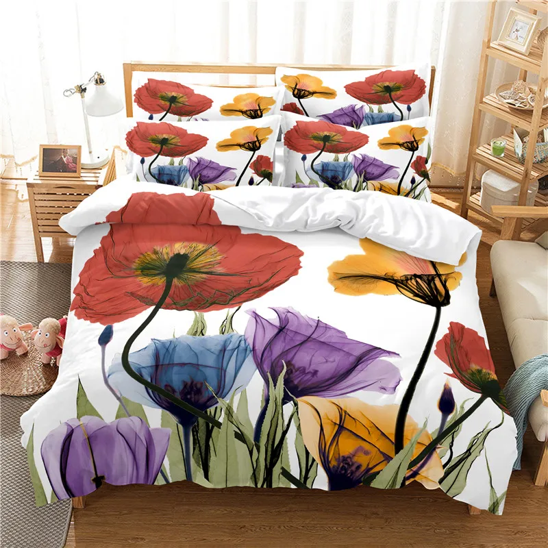 Flowers Bedding Set Duvet Cove - Linen Duvet Cover avaliação e preço