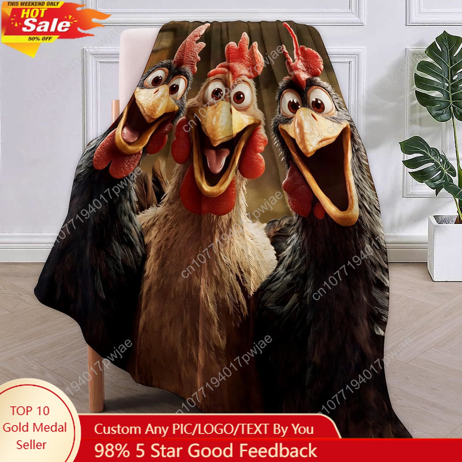 Chickens Blanket Gifts for Wom - Home Of Textiles avaliação e preço