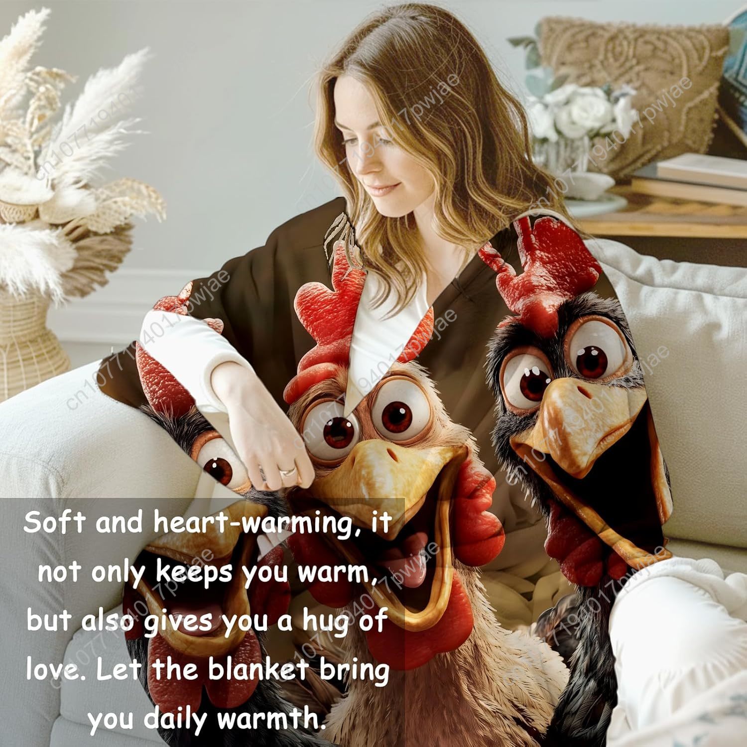 Chickens Blanket Gifts for Wom - Home Of Textiles avaliação e preço