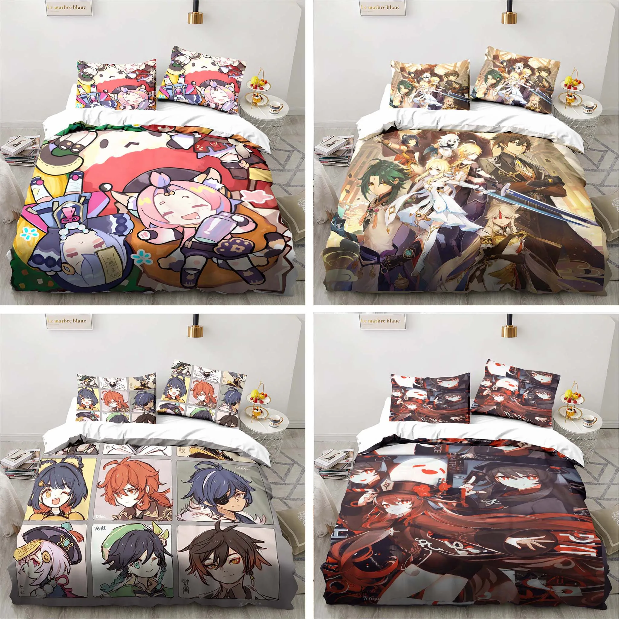Cartoon Anime Genshin Impact G - Linen Duvet Cover avaliação e preço