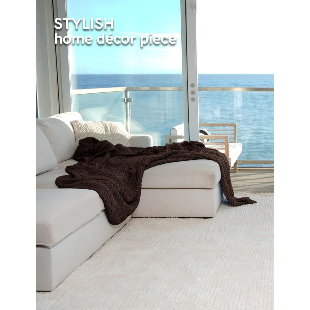 Chunky Cotton Knit Throw Blank - Throw Blanket Chunky Knit avaliação e preço