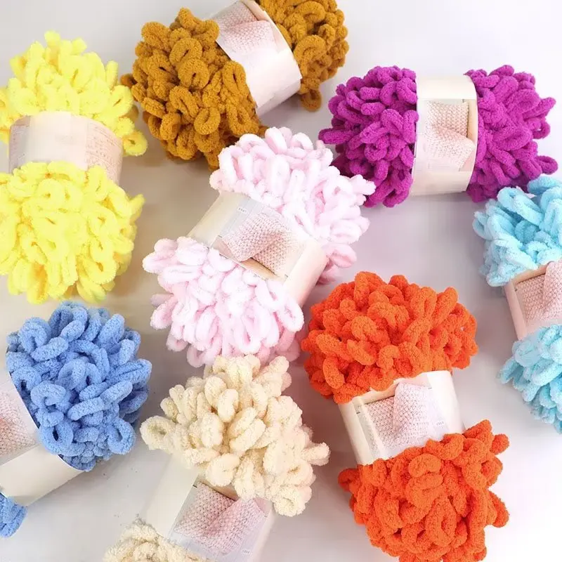 100g/Ball Finger Loop Yarn Thr - Throw Blanket Chunky Knit avaliação e preço