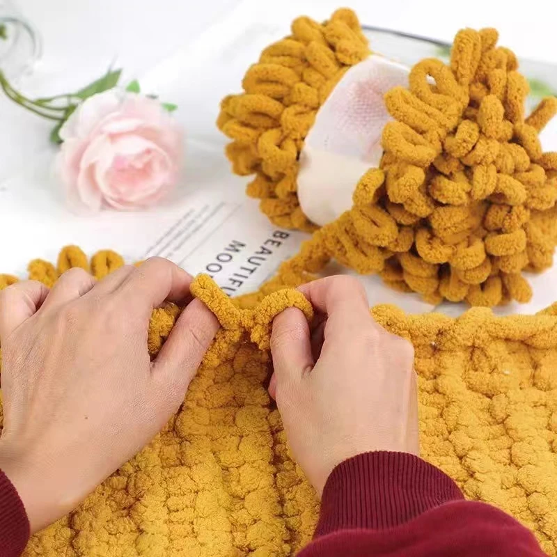 100g/Ball Finger Loop Yarn Thr - Throw Blanket Chunky Knit avaliação e preço