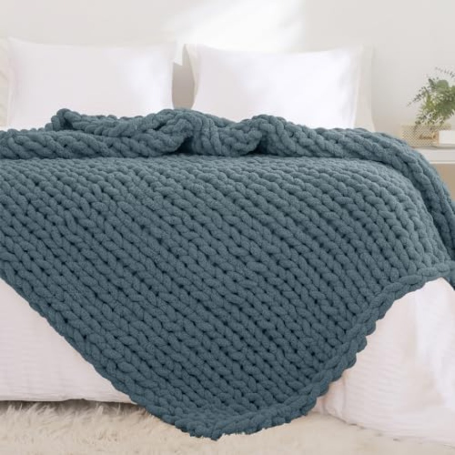 Chunky Knit Throw Blanket for  - Throw Blanket Chunky Knit avaliação e preço