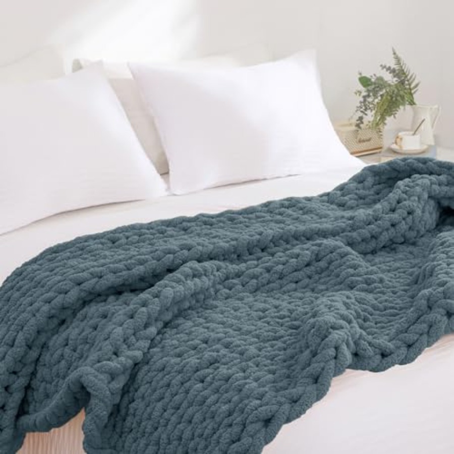 Chunky Knit Throw Blanket for  - Throw Blanket Chunky Knit avaliação e preço