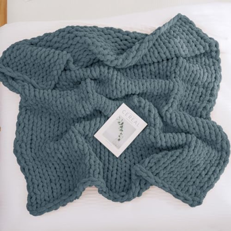 Chunky Knit Throw Blanket for  - Throw Blanket Chunky Knit avaliação e preço