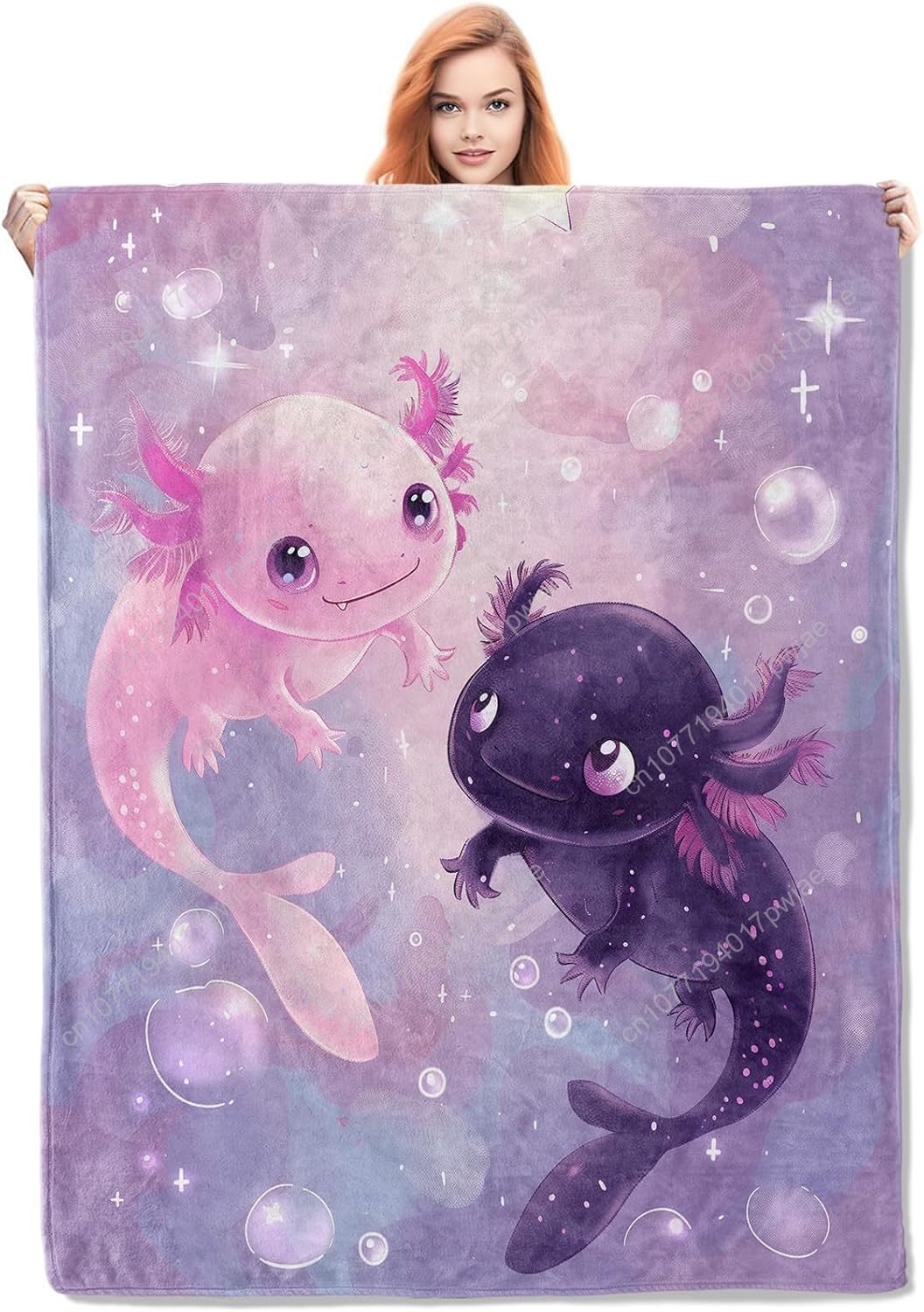 Axolotl Blanket Cute Axolotls  - Home Of Textiles avaliação e preço