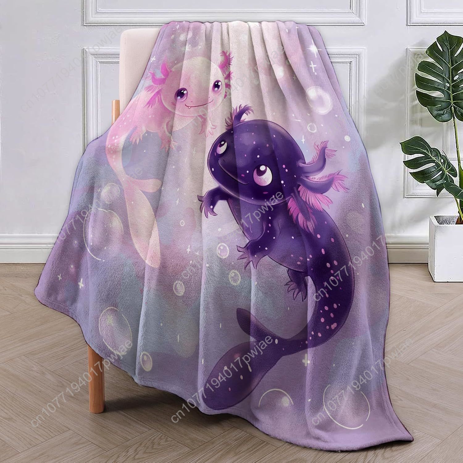 Axolotl Blanket Cute Axolotls  - Home Of Textiles avaliação e preço