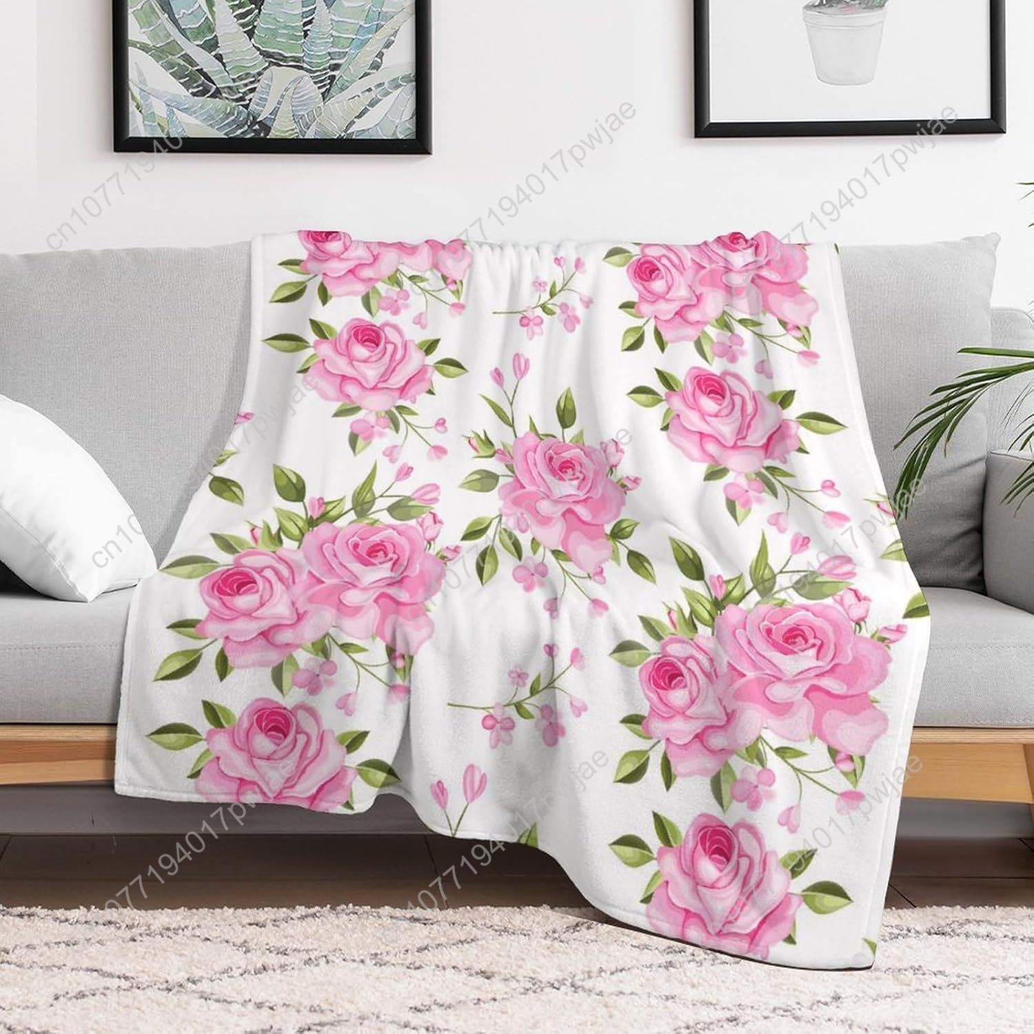 Pink Flower Throw Blanket Flor - Home Of Textiles avaliação e preço