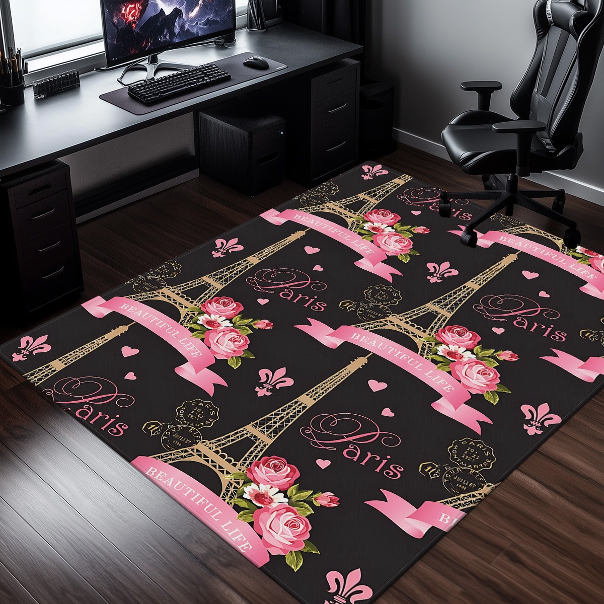 Paris Eiffel Tower Rose Pink C - Home Textiles Paris avaliação e preço