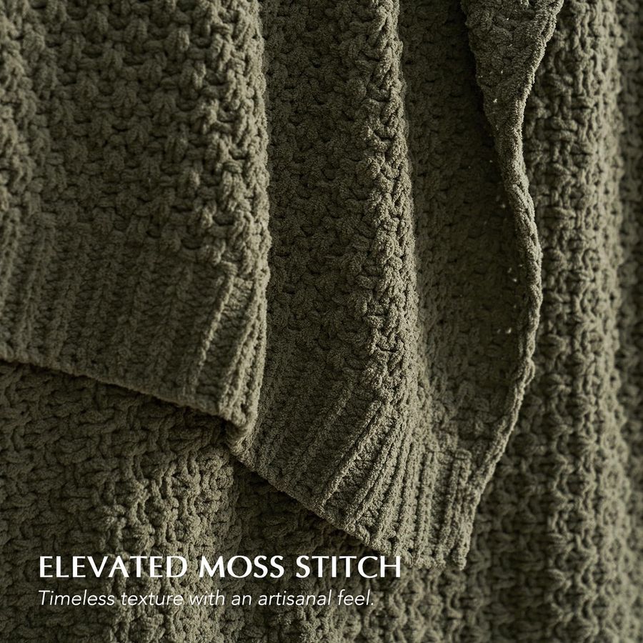 Chunky Chenille Knit Throw Bla - Throw Blanket Chunky Knit avaliação e preço