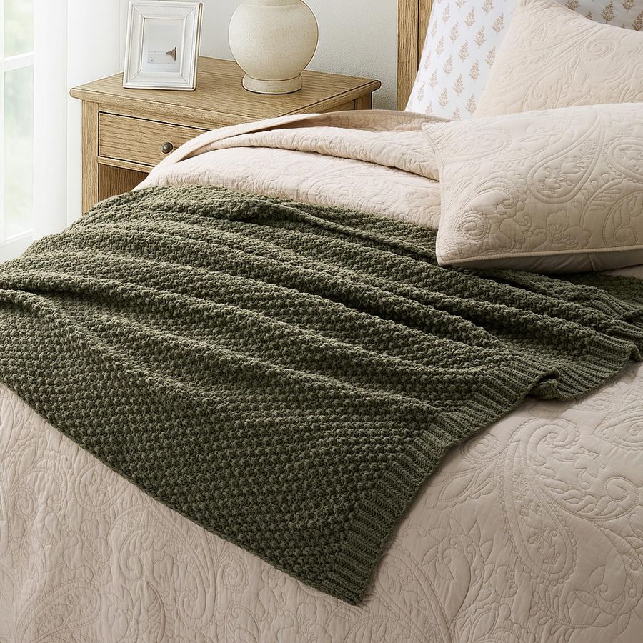Chunky Chenille Knit Throw Bla - Throw Blanket Chunky Knit avaliação e preço