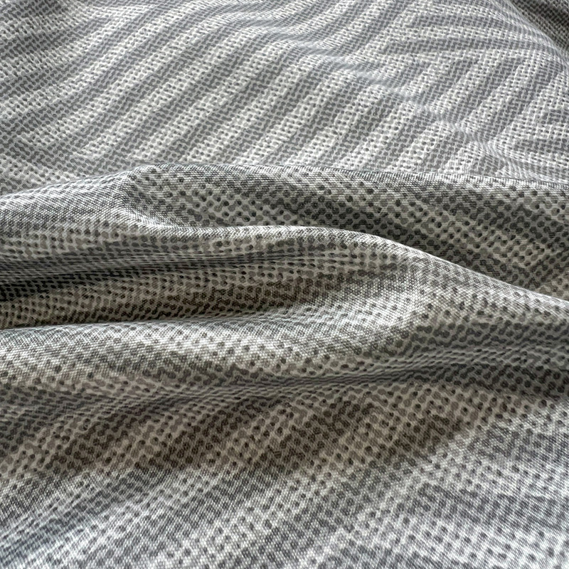 4PC Grey Geometric Bedding Set - Linen Duvet Cover avaliação e preço