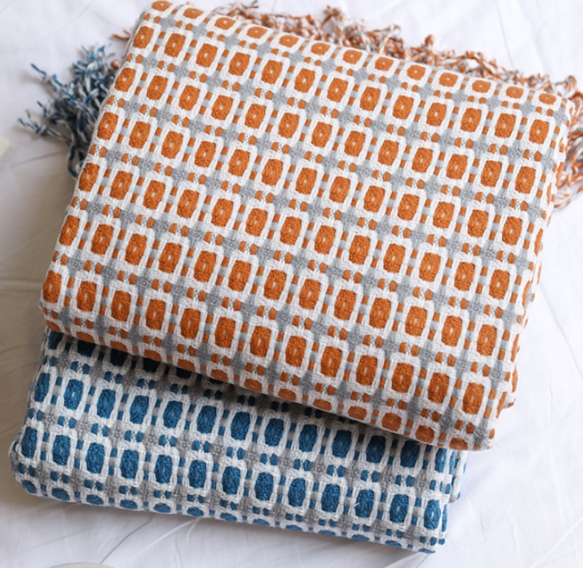 Mustard Yellow Nordic Knitted  - Throw Blanket Chunky Knit avaliação e preço