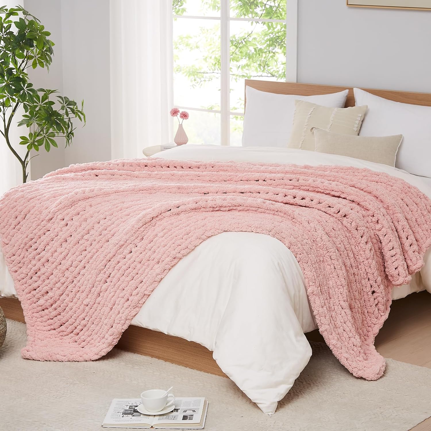 Chunky Knit Blanket Throw Chen - Throw Blanket Chunky Knit avaliação e preço