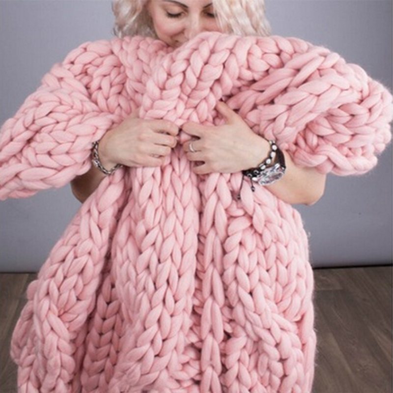 Fashion Hand Chunky Knitted Bl - Throw Blanket Chunky Knit avaliação e preço