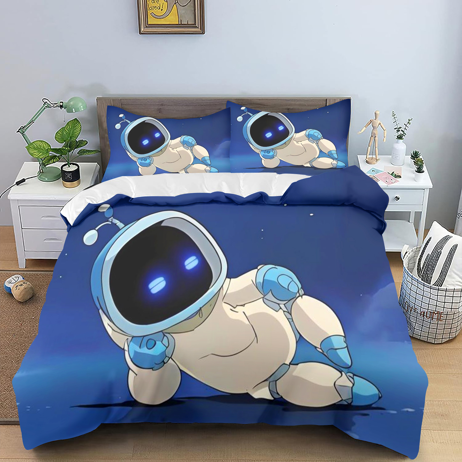 Print Cartoon Astro Bot Duvet  - Linen Duvet Cover avaliação e preço