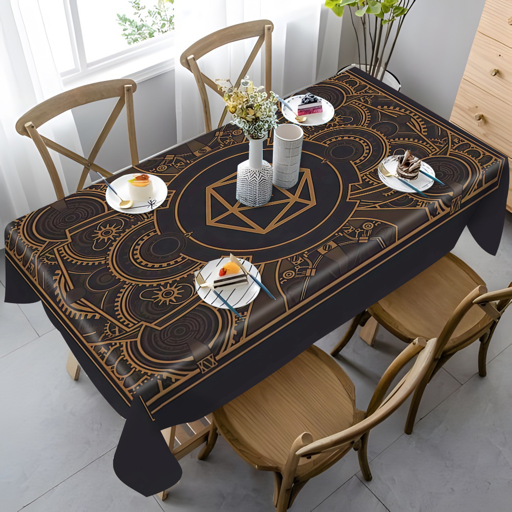 Steampunk Black Golden Gear Pa - Textiles For Home avaliação e preço