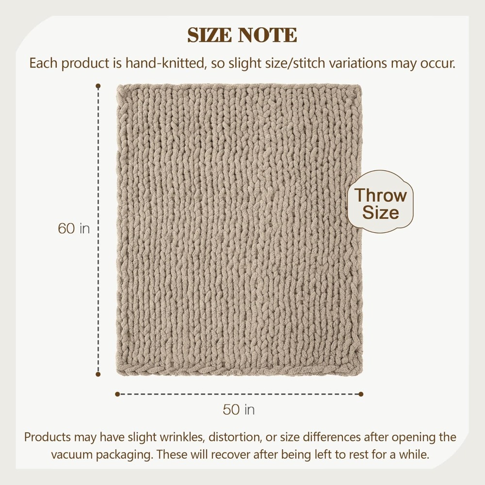 Handmade Chunky Knit Throw Bla - Throw Blanket Chunky Knit avaliação e preço