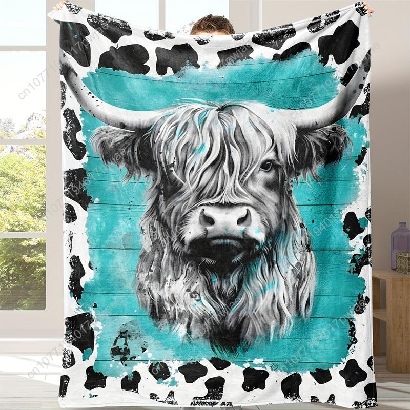 Cozy Soft Highland Cow Flannel - Throw Blanket Chunky Knit avaliação e preço