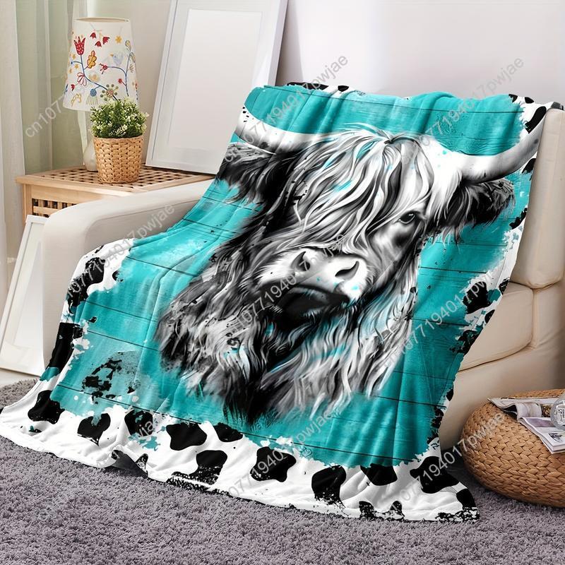 Cozy Soft Highland Cow Flannel - Throw Blanket Chunky Knit avaliação e preço