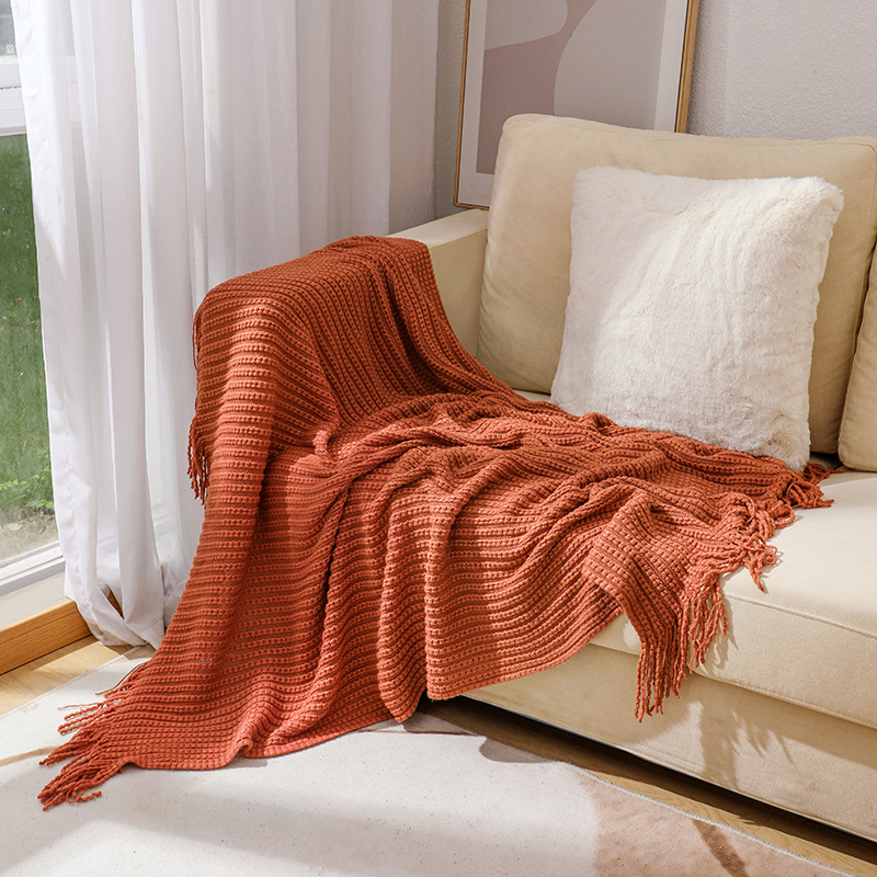 Boho Chunky Waffle Knit Throw  - Throw Blanket Chunky Knit avaliação e preço