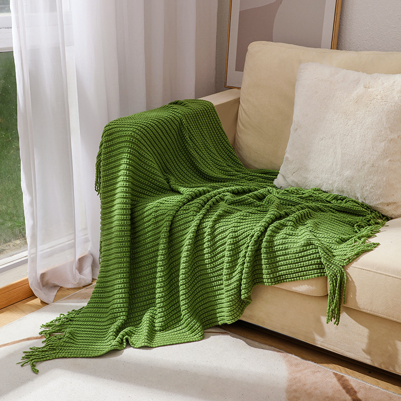 Boho Chunky Waffle Knit Throw  - Throw Blanket Chunky Knit avaliação e preço