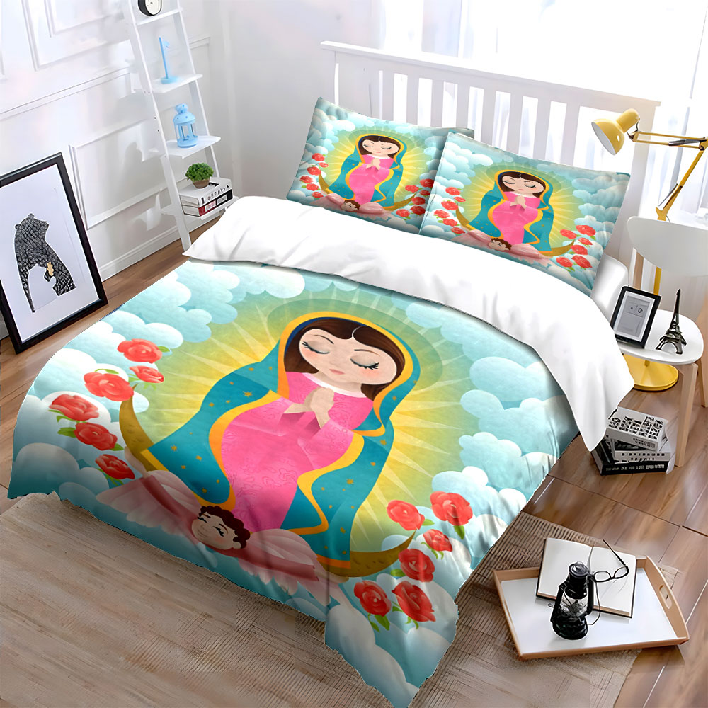 Our Lady of Guadalupe Bedding  - Linen Duvet Cover avaliação e preço
