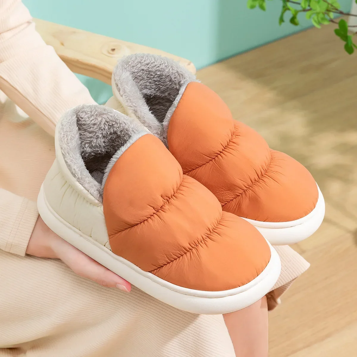 Women Men Slippers Winter Down - Textiles For Home avaliação e preço