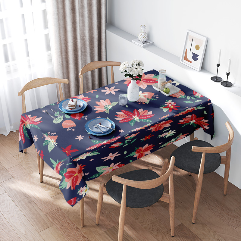 Blue Floral TableclothModern P - Home Textiles Com avaliação e preço