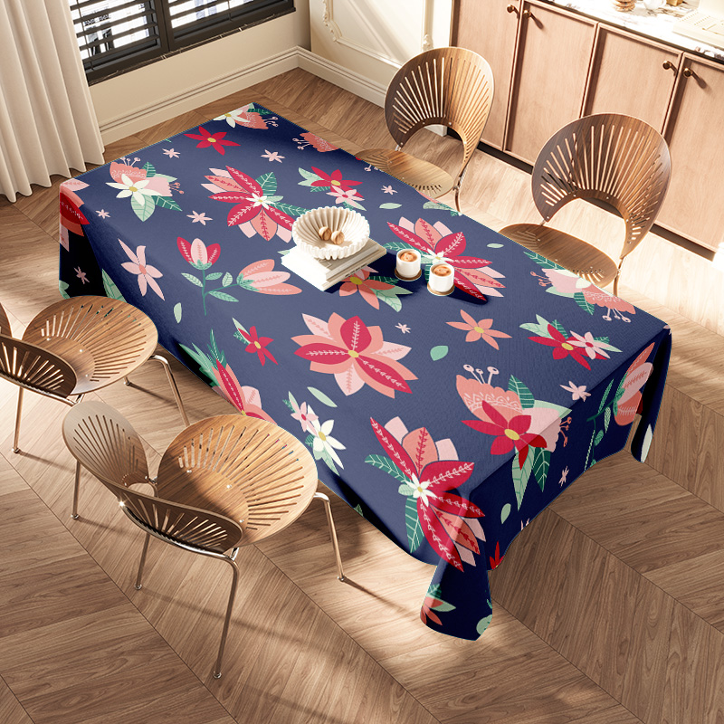 Blue Floral TableclothModern P - Home Textiles Com avaliação e preço