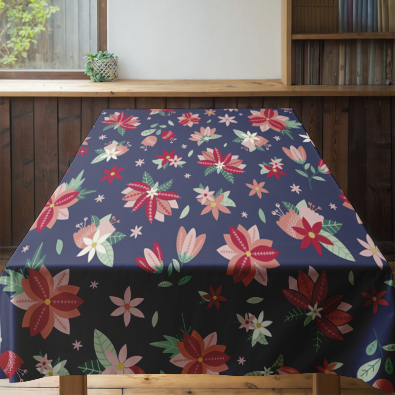 Blue Floral TableclothModern P - Home Textiles Com avaliação e preço