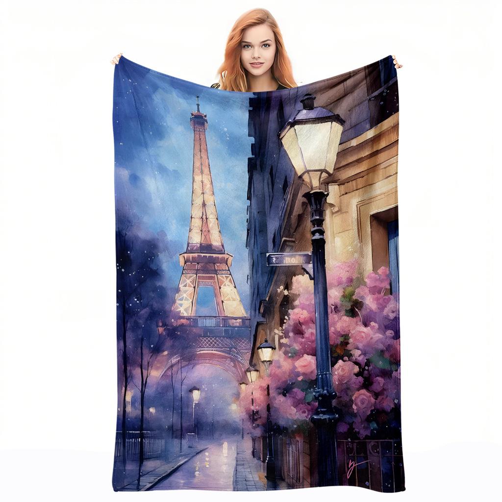 Paris Night Scene Pattern Flan - Home Textiles Paris avaliação e preço