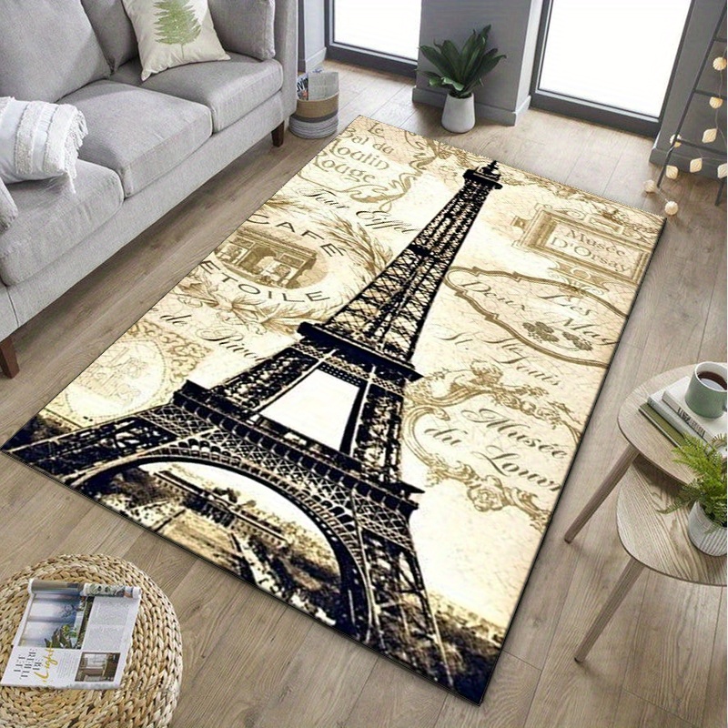 Eiffel Tower Paris Themed Rug  - Home Textiles Paris avaliação e preço