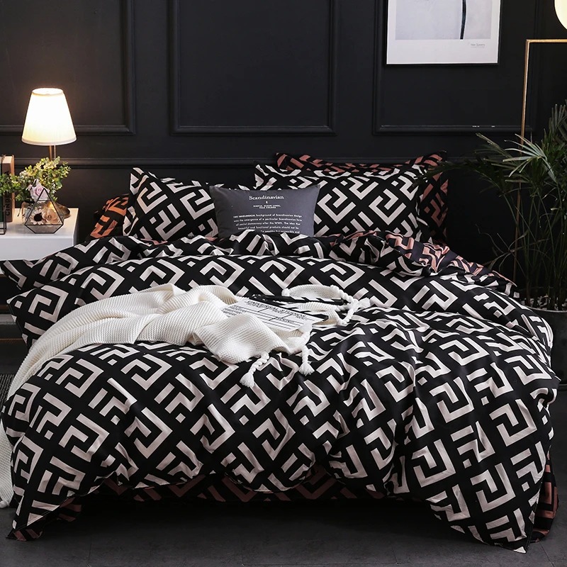 Luxury Black Bedding Comforter - Linen Duvet Cover avaliação e preço