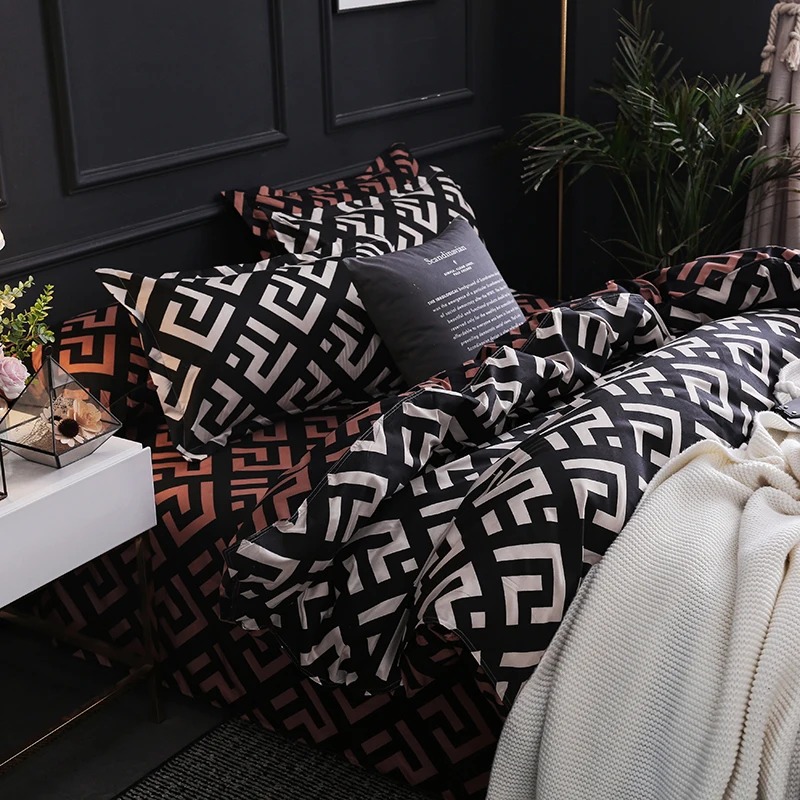 Luxury Black Bedding Comforter - Linen Duvet Cover avaliação e preço