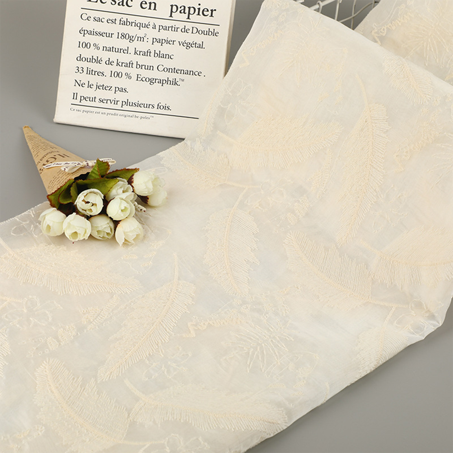 5 Yards Silk Cotton Embroidery - Home Textiles Suppliers avaliação e preço