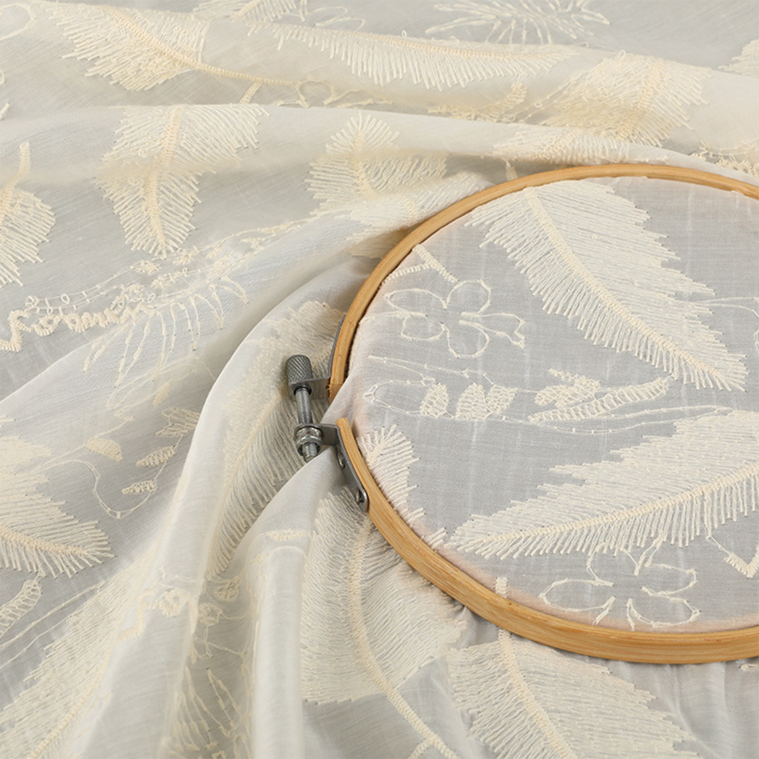 5 Yards Silk Cotton Embroidery - Home Textiles Suppliers avaliação e preço