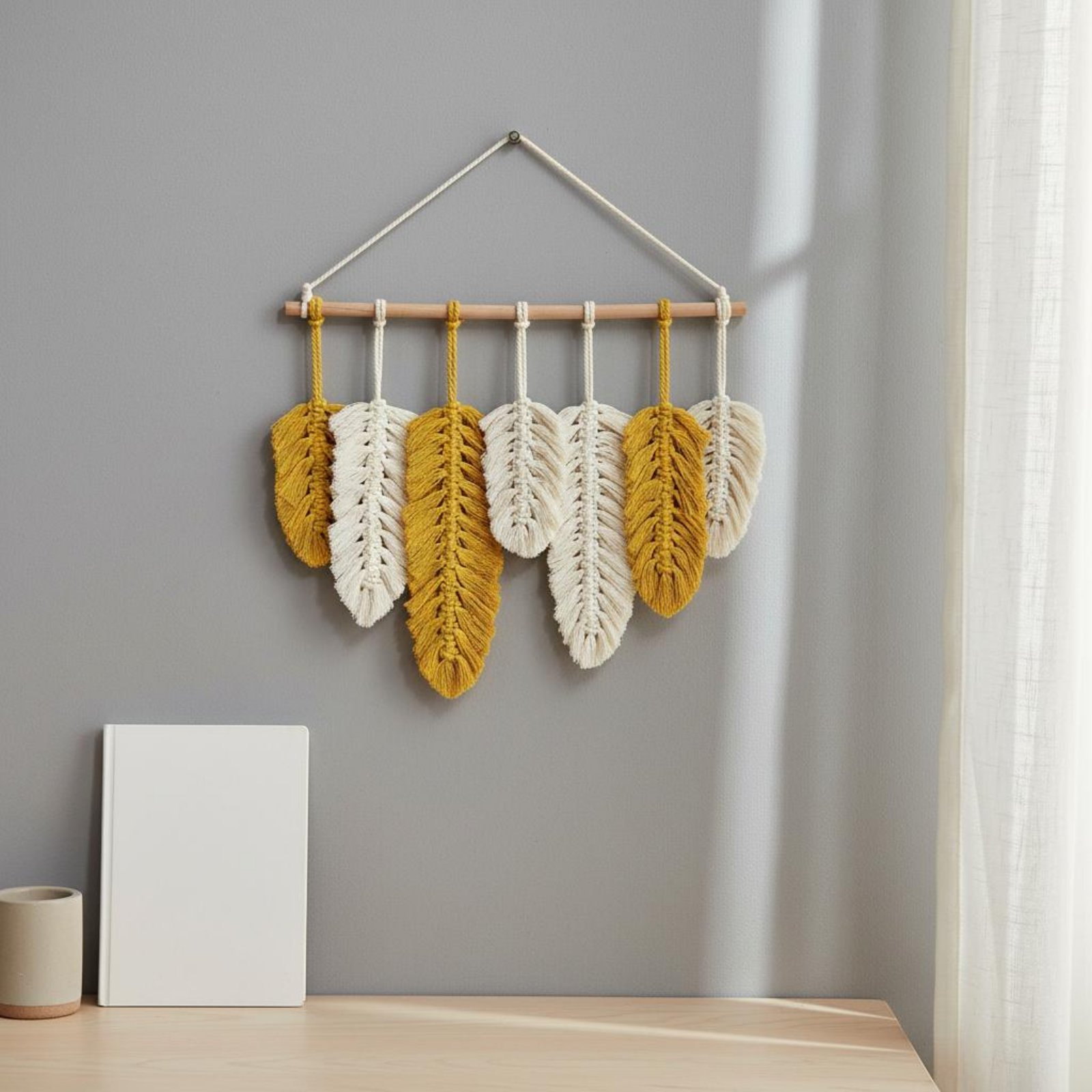 Macrame Feather Wall Hanging H - Home Textiles & Decorations avaliação e preço