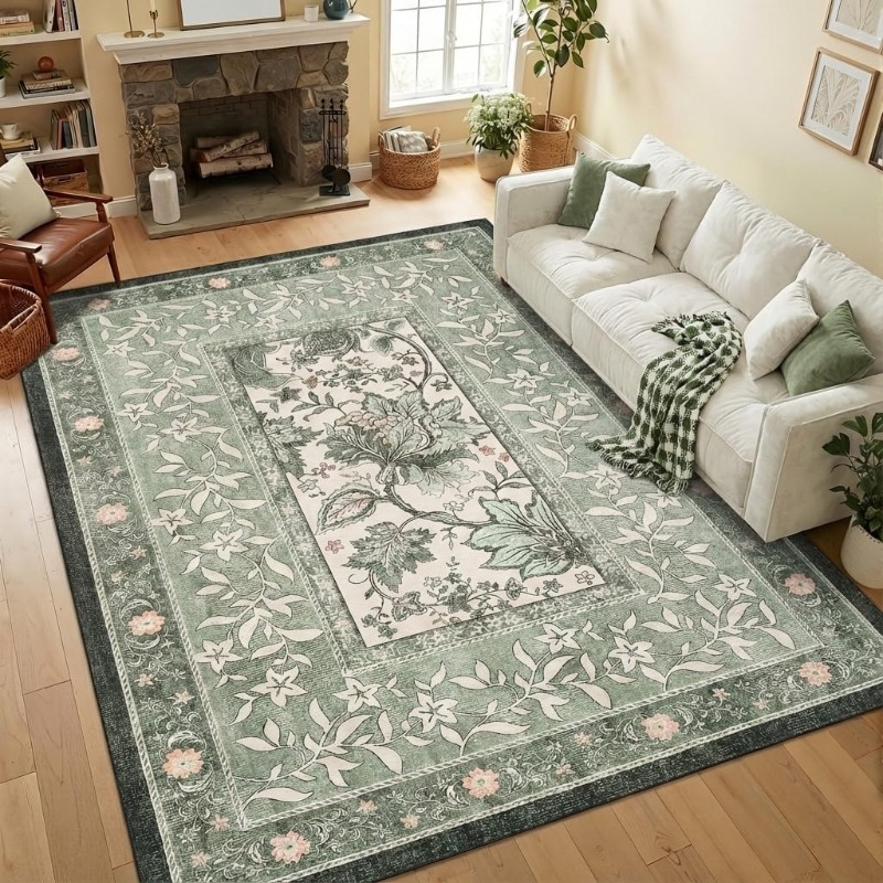Retro Plant Print Carpet for L - Home Textiles Online avaliação e preço